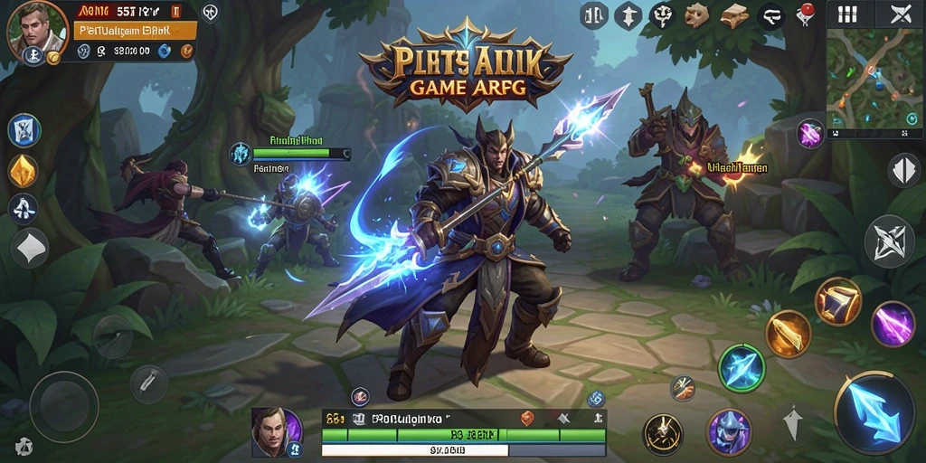 Screenshot menunjukkan aksi pertarungan epik dalam 55RT.