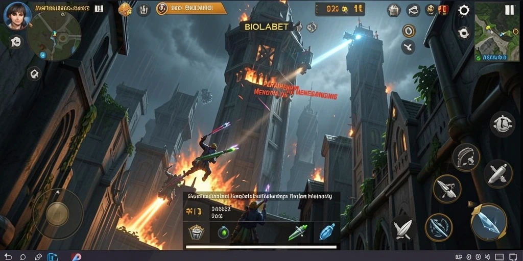 Tampilan gameplay menara pertahanan yang dinamis dan strategis.