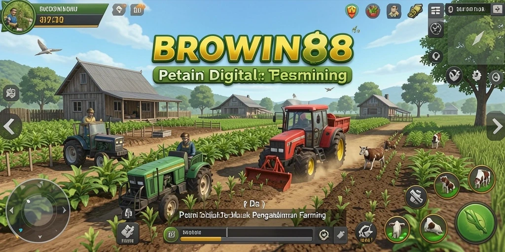 Screenshot BROWIN88 menampilkan aktivitas bertani yang seru dan interaktif.