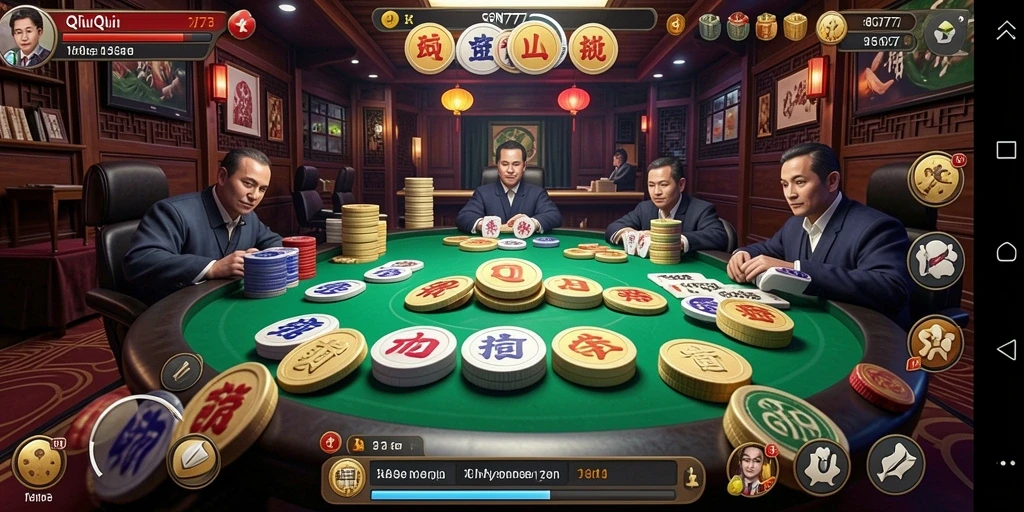 Tampilan gameplay seru dalam permainan QiuQiu GN777.