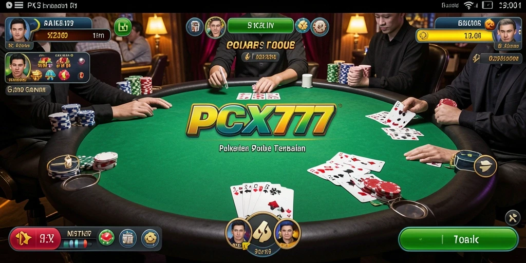 Tampilan menarik dari permainan Poker yang seru di PCX777.