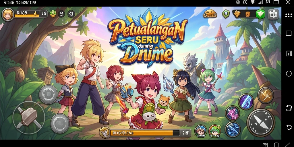 Screenshot utama menunjukkan aksi seru dari gameplay RI188 dalam gaya Anime.