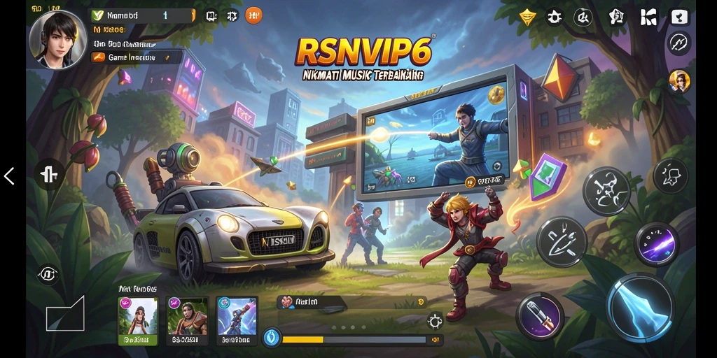 Tampilan screenshot utama RSNVIP6 menampilkan gameplay Music yang interaktif.